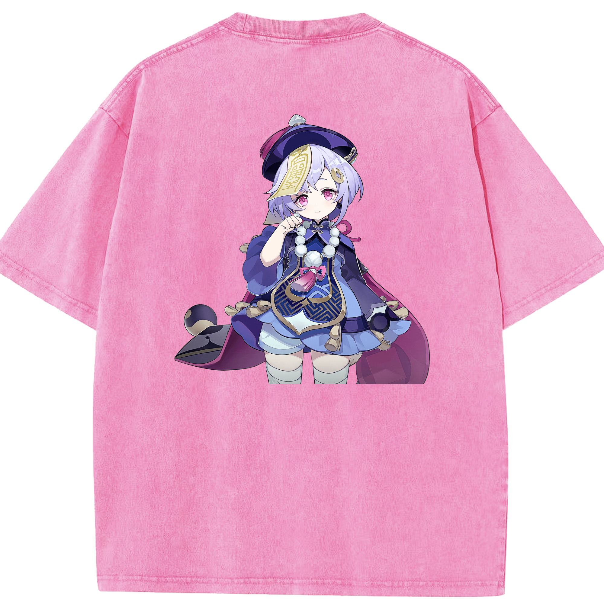 げんし神 七七 なな  genshin Nana 綿100% ヴィンテージ風 半袖Tシャツ（背面プリント）